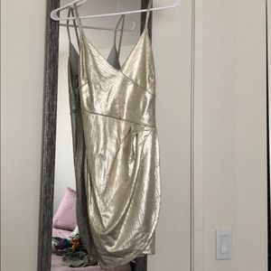 Fashion Nova Gold Metallic dress